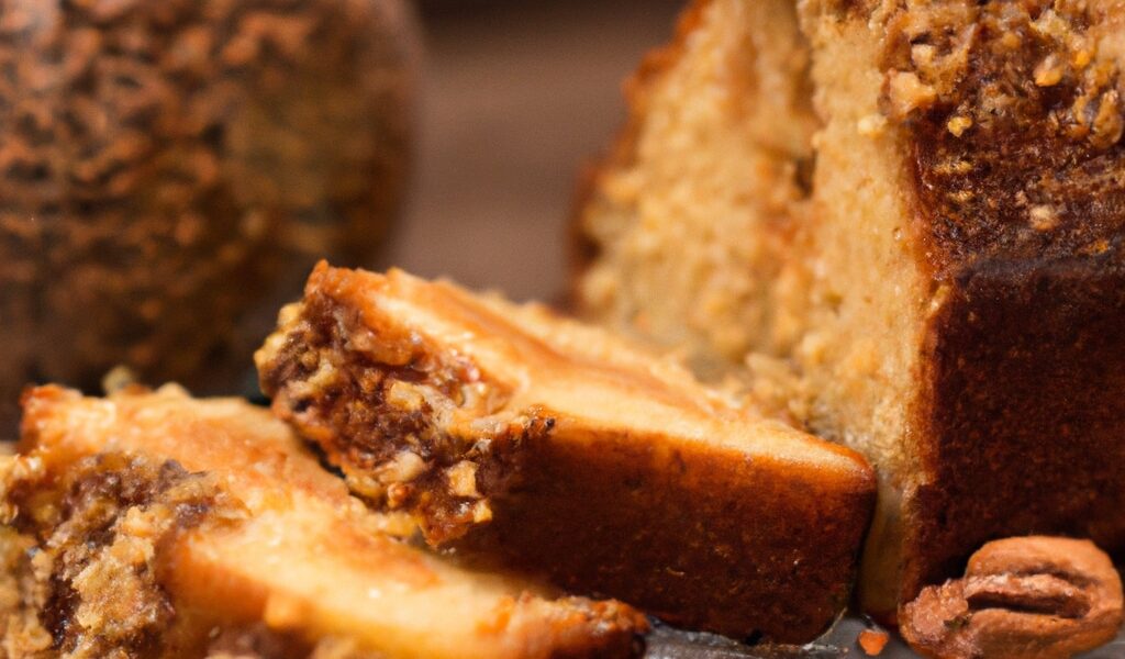 Bolo fit de café com nozes