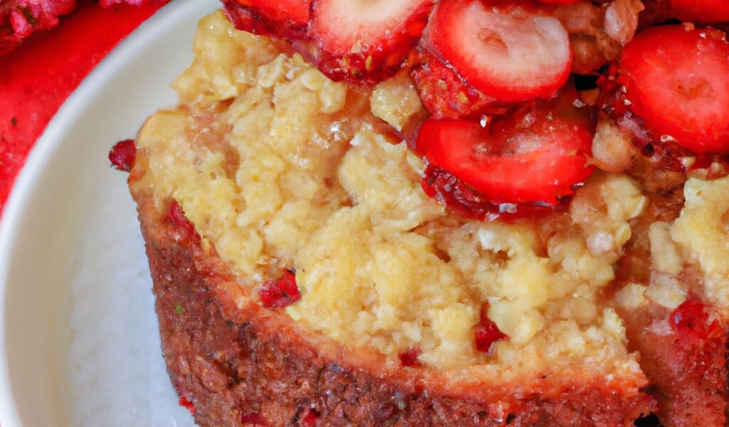 Bolo fit de morango e quinoa