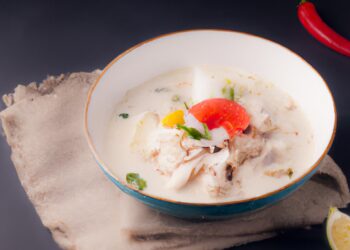 Sopa Tailandesa Tom Kha Gai com Coco e Frango