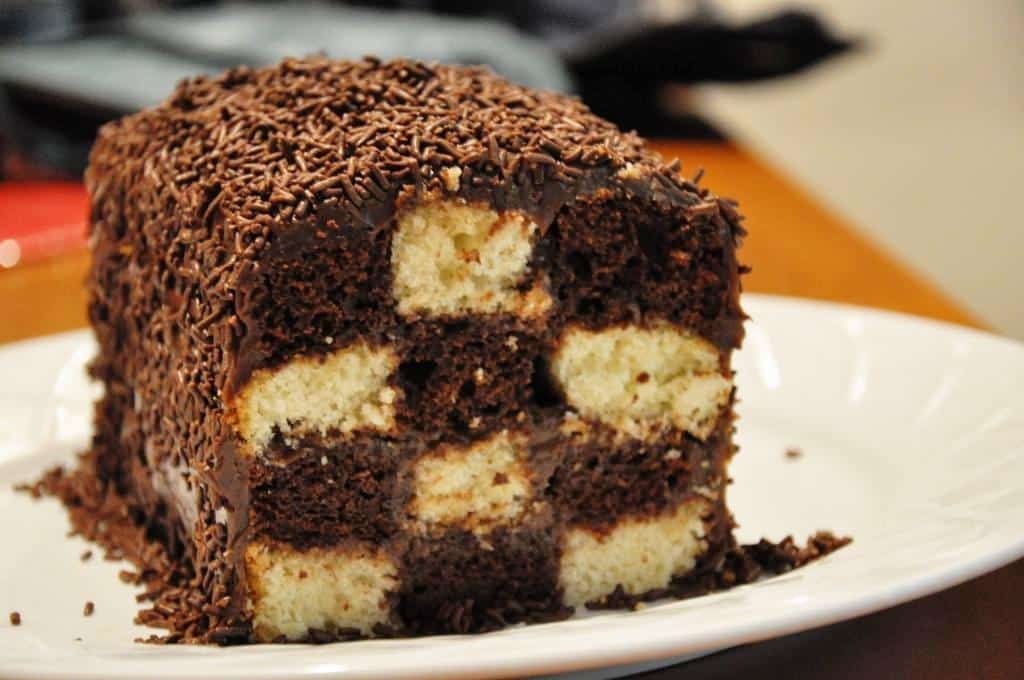 Receita de bolo xadrez