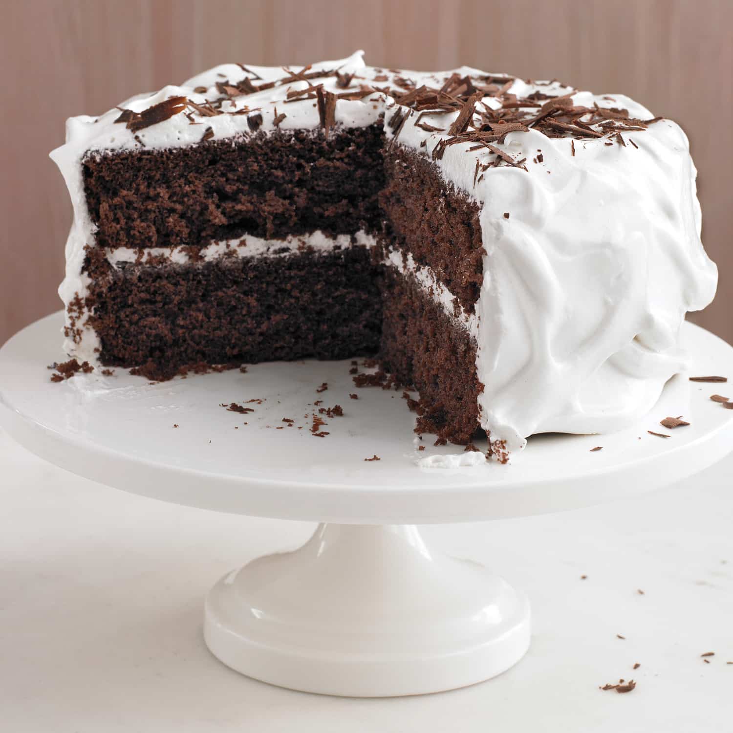 Bolo de chocolate com chantilly