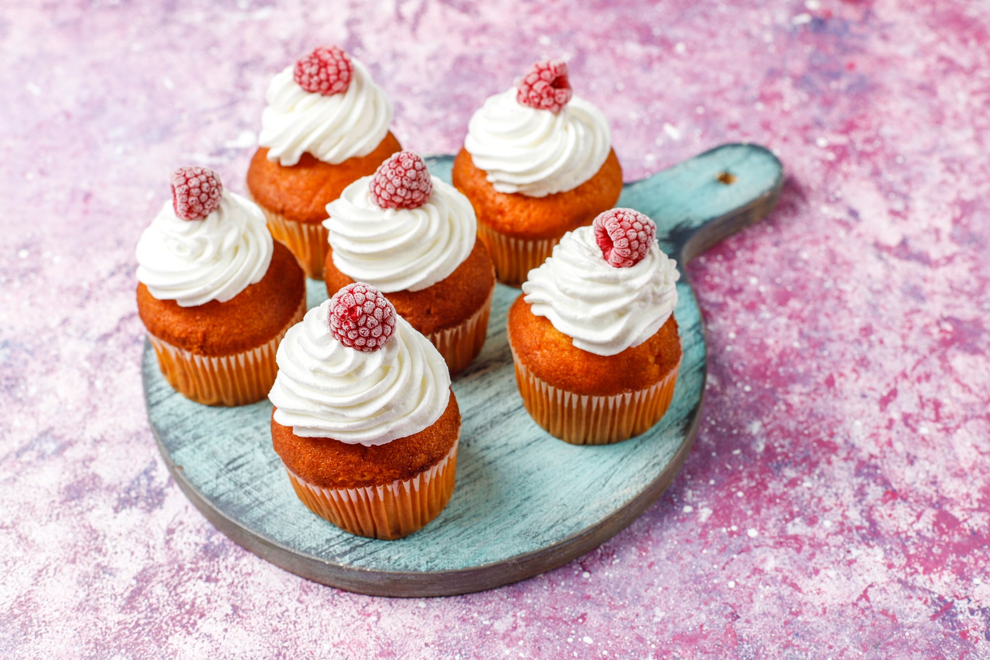 Receita de cupcake de baunilha com framboesa